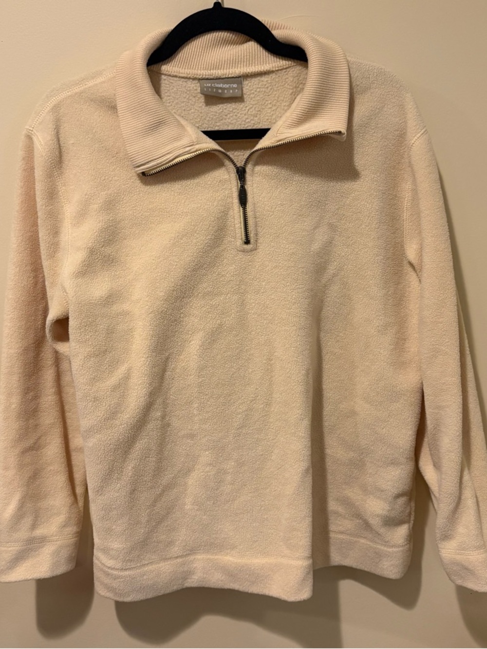 Liz Claiborne Yellow Quarter-Zip Fleece Pullover